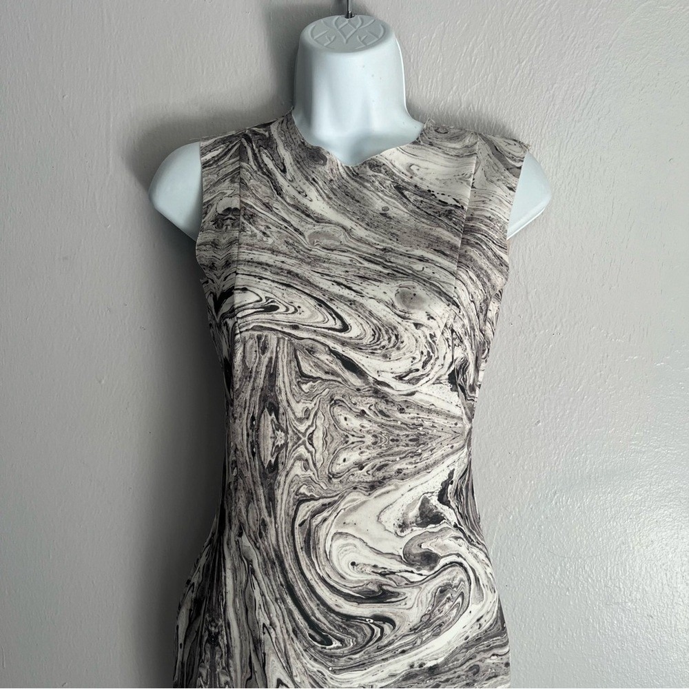 Zara Bloggers Favorite Marblee Printed Midi Scuba Dress Small - Picture 7 of 16